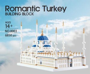 KLMEi Micro Mini Blocks Blue Mosque Model Building Set 6850 Pieces Mini Bricks Toy - 03