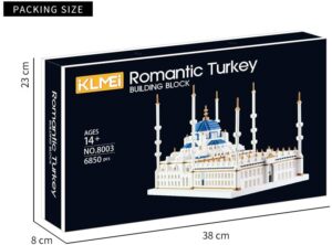 KLMEi Micro Mini Blocks Blue Mosque Model Building Set 6850 Pieces Mini Bricks Toy - 05