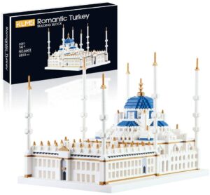 KLMEi Micro Mini Blocks Blue Mosque Model Building Set 6850 Pieces Mini Bricks Toy