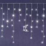 Ramadan Star &amp; Crescent LED Light Curtain, 47.2in